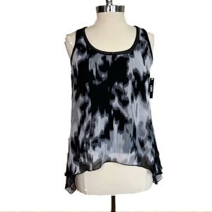 A. Byer Tank Blouse NWT Size Large Black Layered